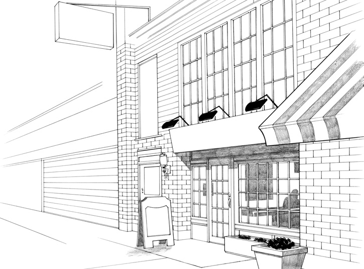 Background drawing of an Irish Pub used in the comic book adaptation of Superman Returns from DC Comics, 2006.